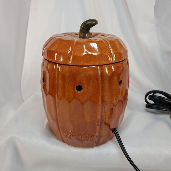 Scentsy Pumpkin Electric Wax Warmer Ceramic Autumn Fall Home Decor Retired - Picture 2 of 13